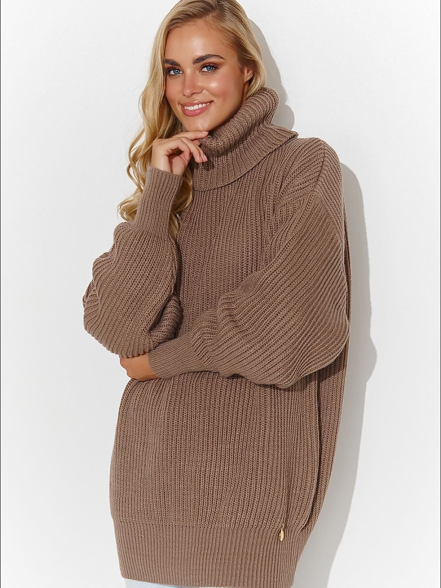 Turtleneck model 185216 Makadamia