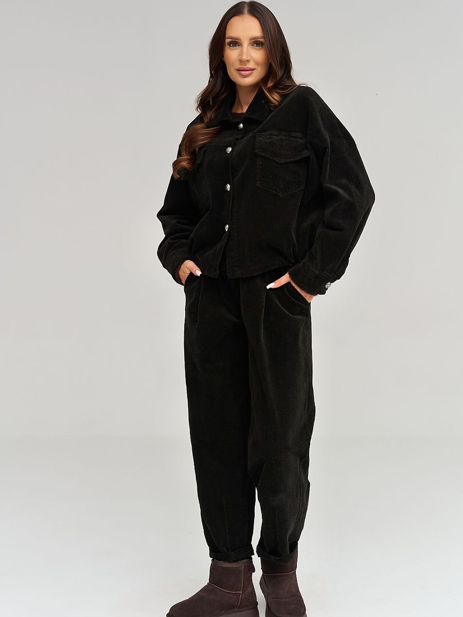 corduroy trousers model 232017 Makadamia - Image 2