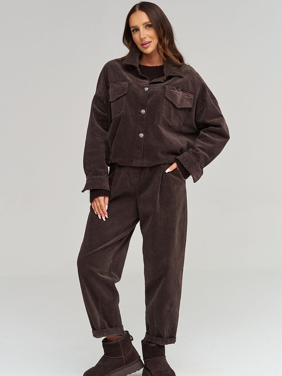 Corduroy jacket model 232013 Makadamia - Image 2