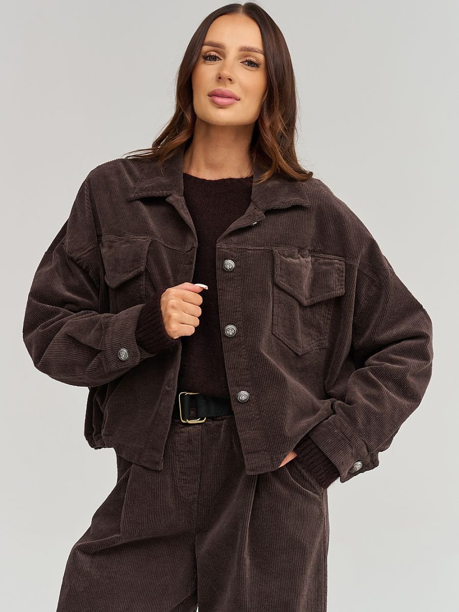 Corduroy jacket model 232013 Makadamia - Image 4