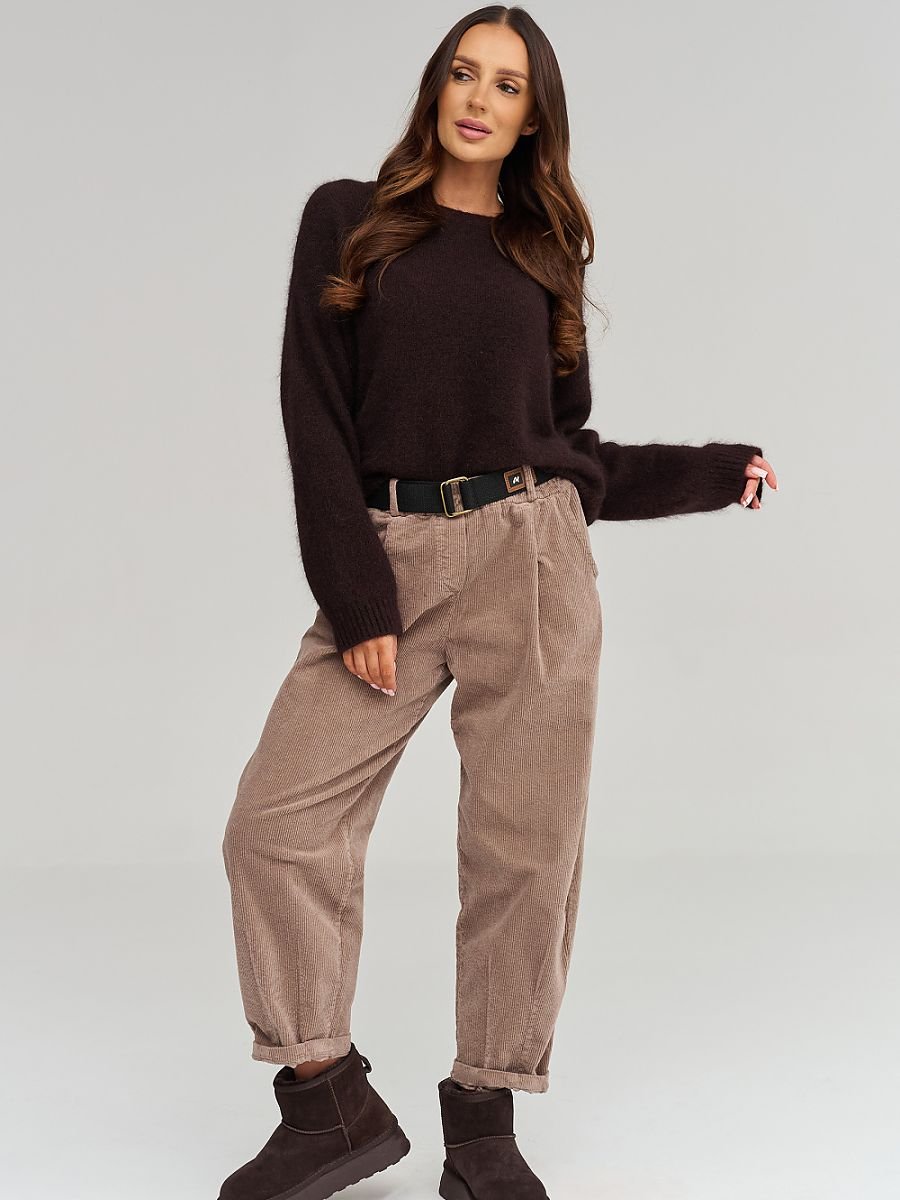 corduroy trousers model 232015 Makadamia - Image 4