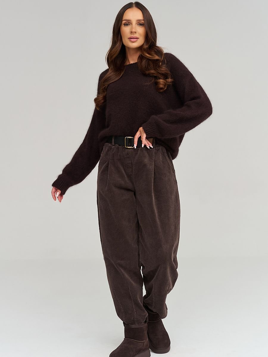 corduroy trousers model 232016 Makadamia - Image 4